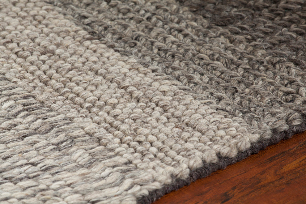 Forstel Handwoven Contemporary Rug, Gray Mix, Rectangular 9''x13''