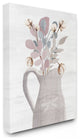 Flower Jars Pink Blue Grey Neutral Painting, 24"x30"