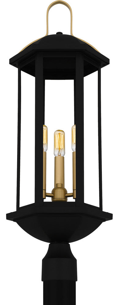 Quoizel CFD9010 Crestfield 3 Light 28" Tall Post Light - Matte Black