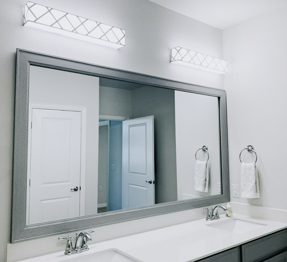 Porter Silver Framed Mirror, 36"x48"