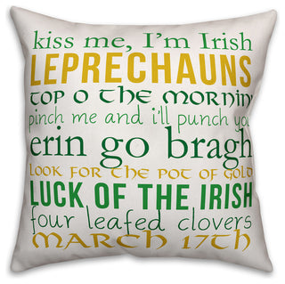 Designs Direct Leprechaun Lingo 18x18 Throw Pillow
