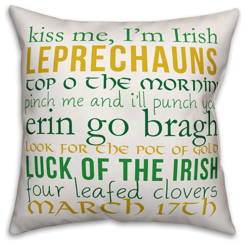 Designs Direct Leprechaun Lingo 18x18 Throw Pillow