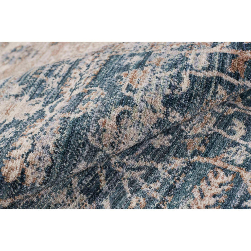 Heirloom Antique Floral Area Rug, Navy, 2'2"x7'6"