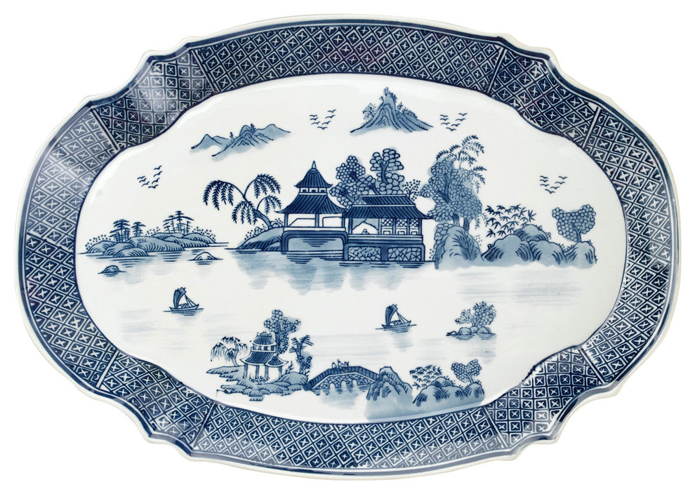 Blue and White 18" Platter