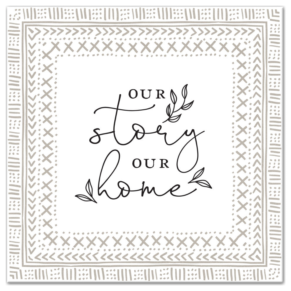 Our Story Our Home 16x16 Canvas Wall Art