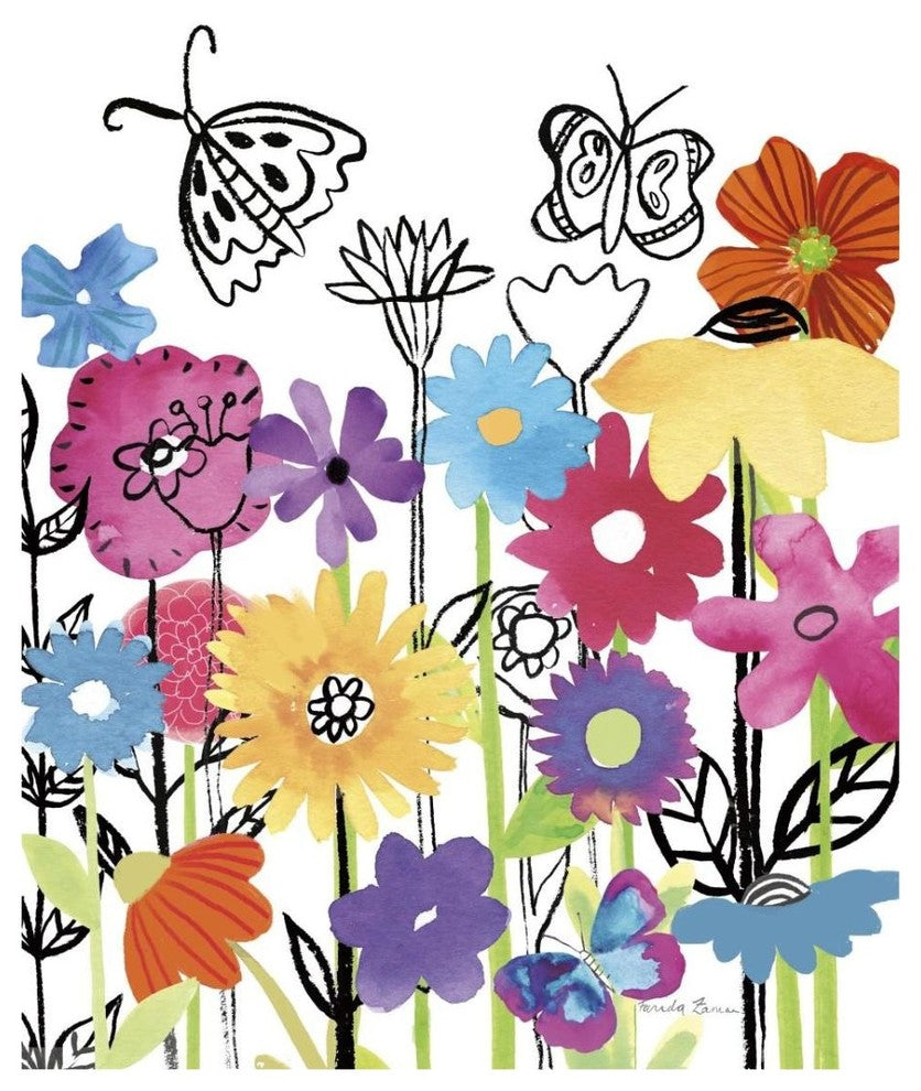 "Floral Magic II" Digital Paper Print by Farida Zaman, 24"x30"