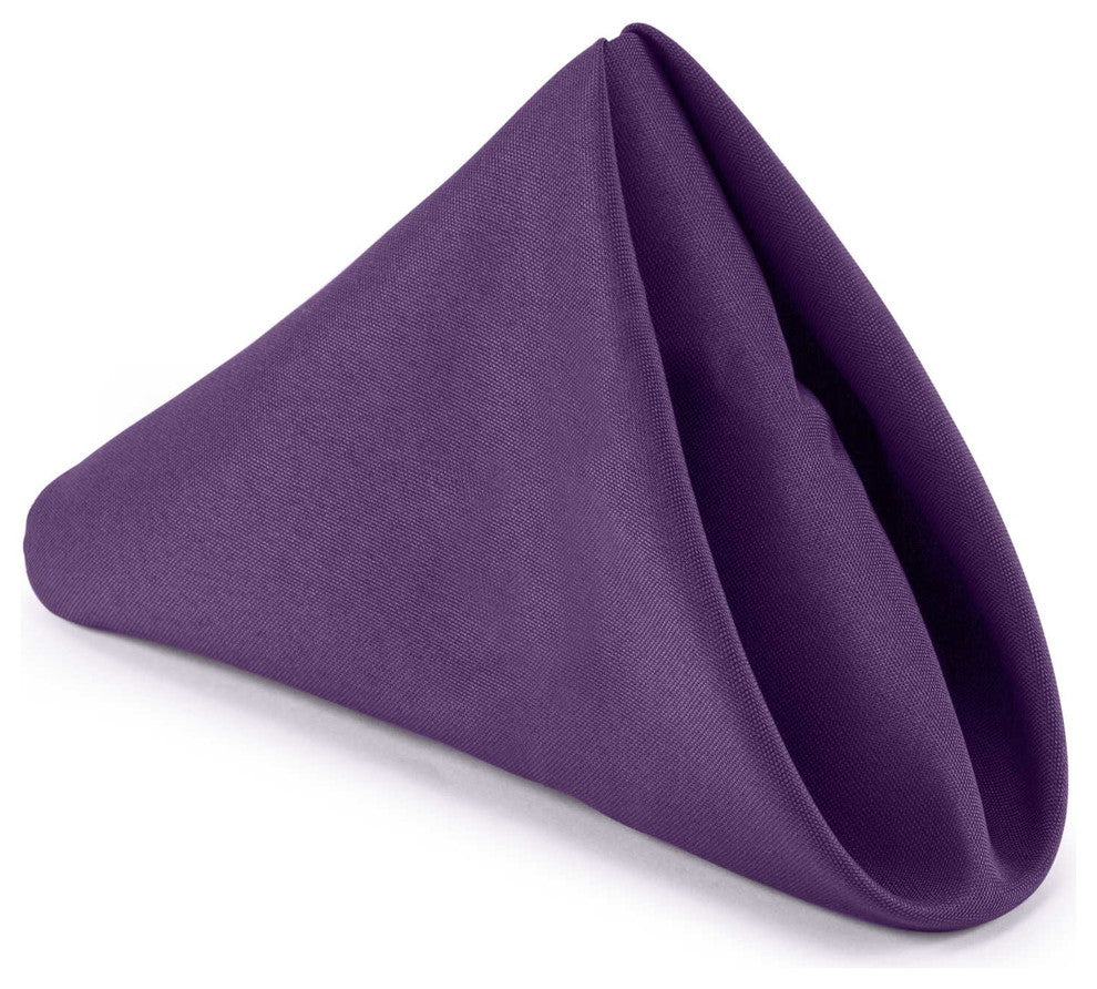 1 Dozen 17" Cloth Dinner Table Napkins for Weddings - Polyester Fabric Purple