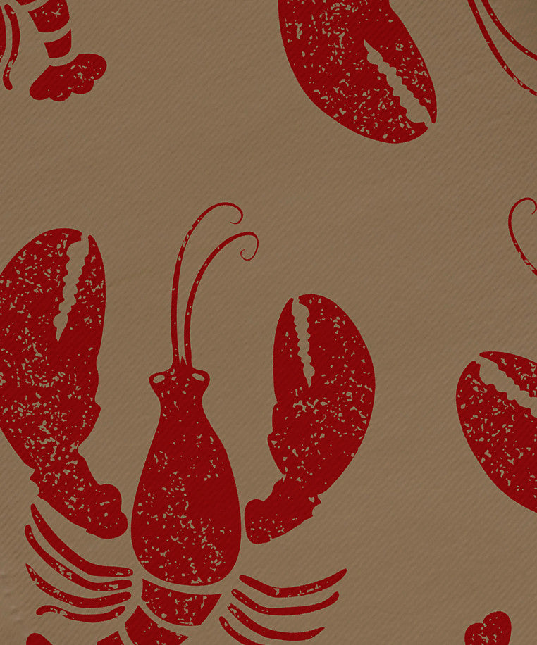 Lobster Fest, Animal Print Napkin, Taupe And Beige, Set of 4