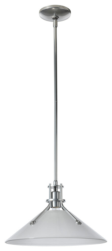 Henry Medium Glass Shade Pendant, Sterling Finish - Frosted Glass