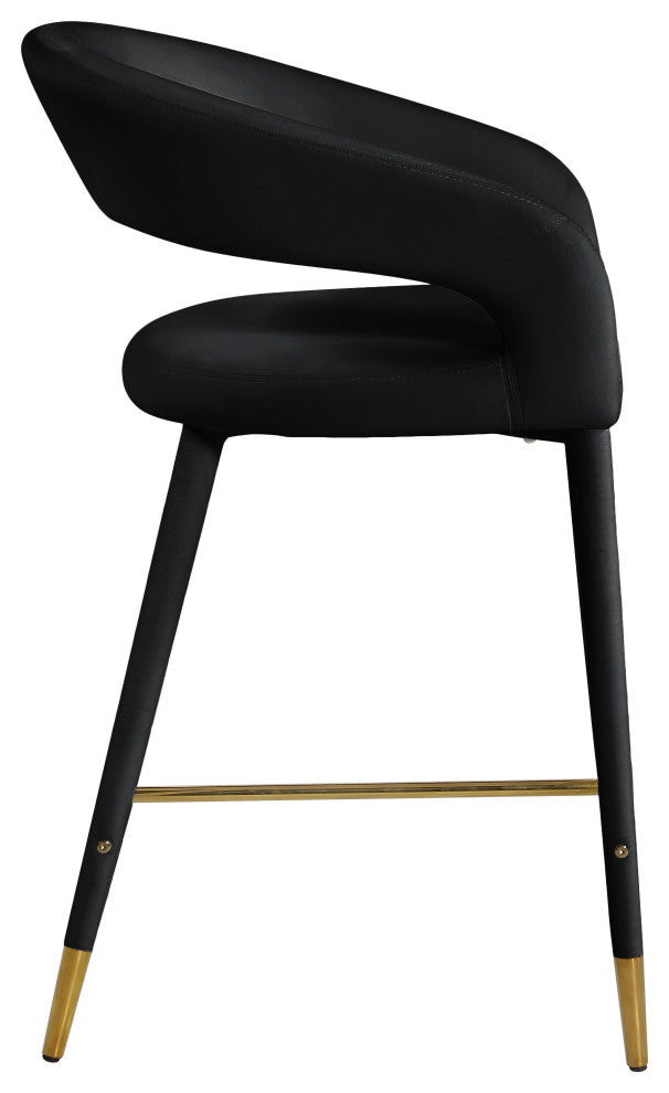 Destiny Counter Stool, Black, Velvet