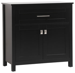 30" Wide Bathroom Storage Freestanding Cabinet, Black