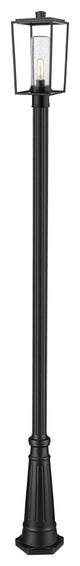 Z-LITE 594PHMR-519P-BK 1 Light Outdoor Post Mounted Fixture, Black