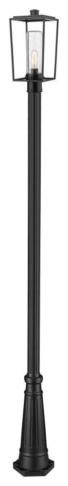 Z-LITE 594PHMR-519P-BK 1 Light Outdoor Post Mounted Fixture, Black