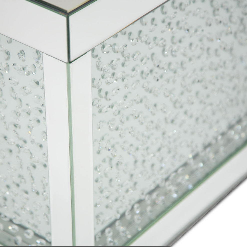 Montreal Block End Table With Crystals
