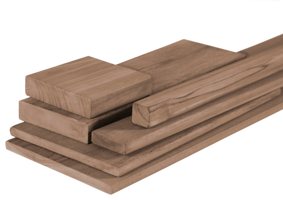 Teak Teak Lumber Plank, 3/8x5-3/4x3'