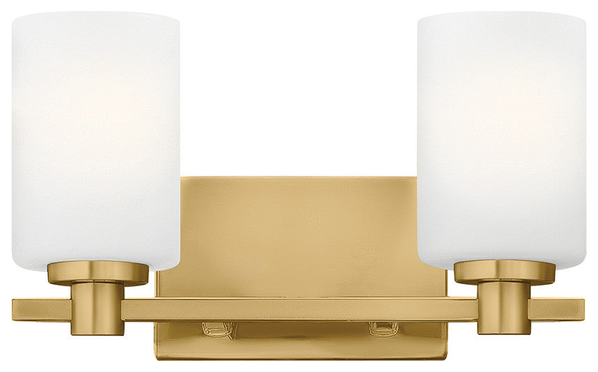 Hinkley Karlie Bathroom Vanity Light, Lacquered Brass, 2 Light
