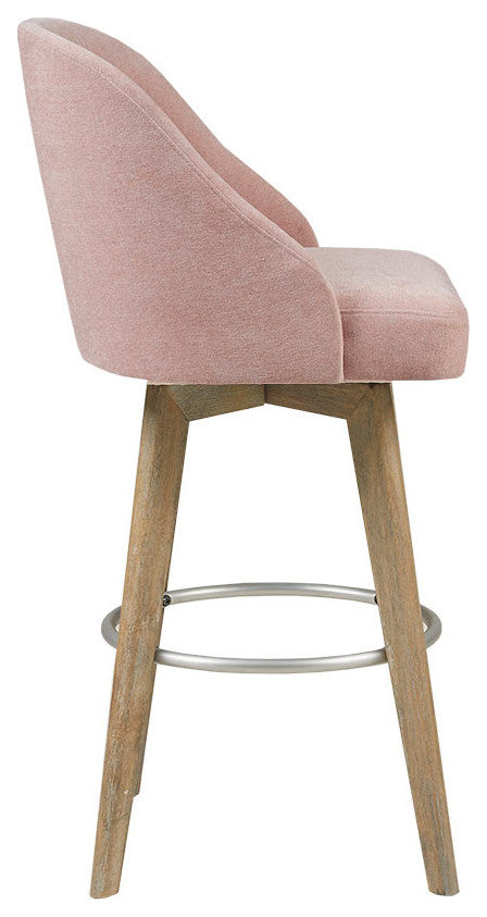 Madison Park Pearce Swivel Upholstered Counter Stool, Pink, 25.75" Counter Stool