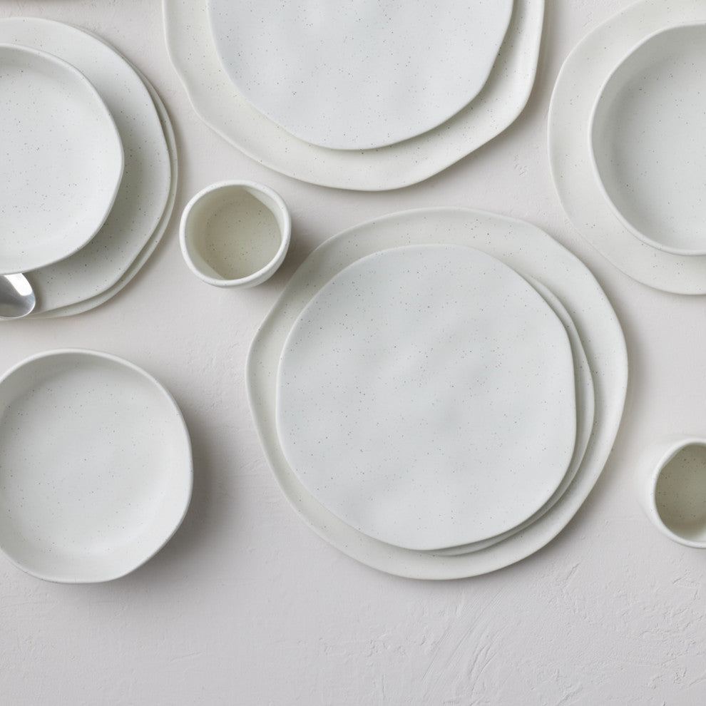 Stone by Mercer Project Hekonda Debossed Stoneware 32 Piece Dinnerware Set,White