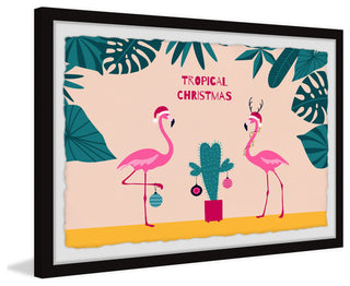 "Tropical Christmas" Framed Painting Print, 24x16