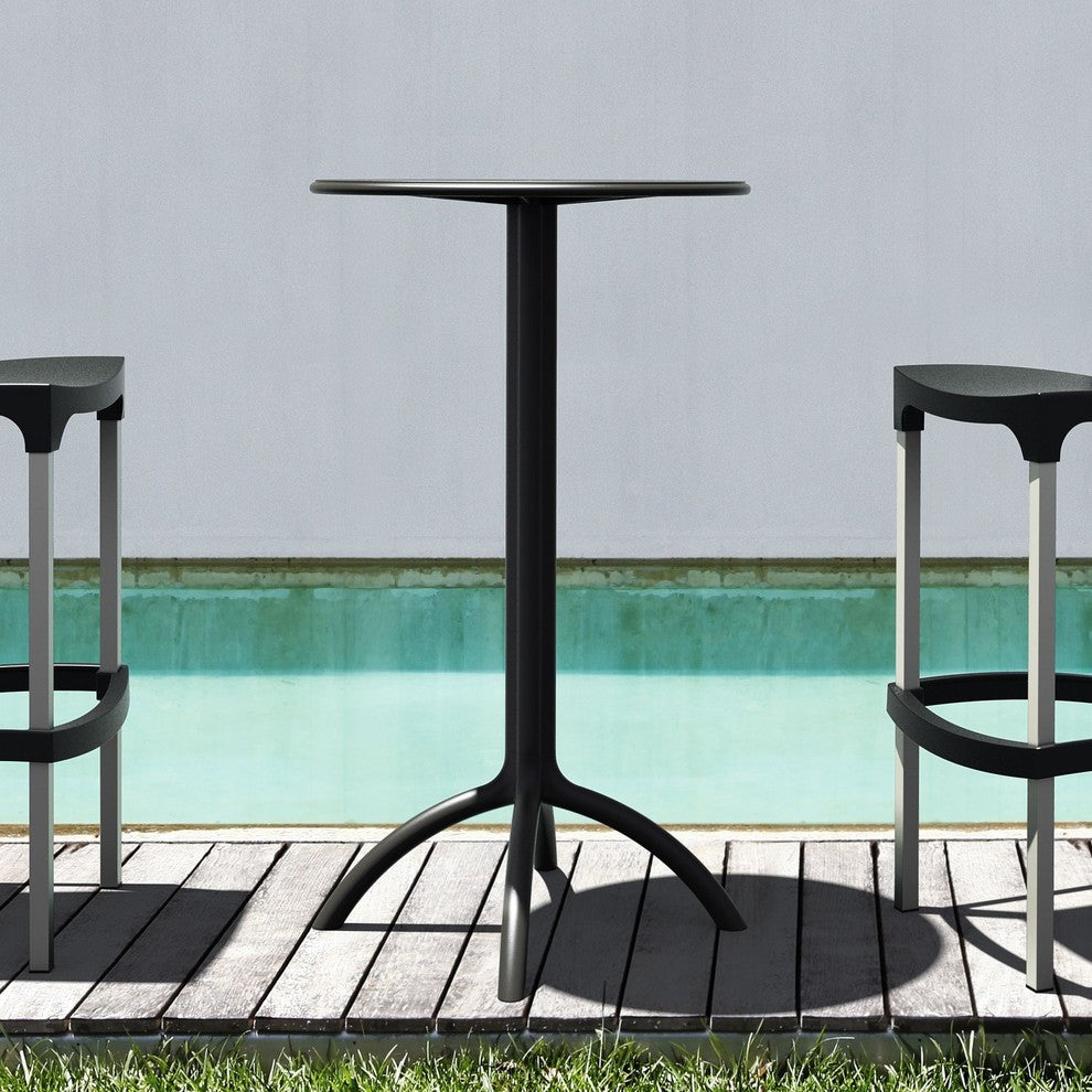 Compamia Octopus Round Bar Table, Black