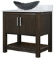 30" Vanity with Carrara White Marble Counter, Drain, Mounting Ring and P-Trap, Brushed Nickel, Without Mirror