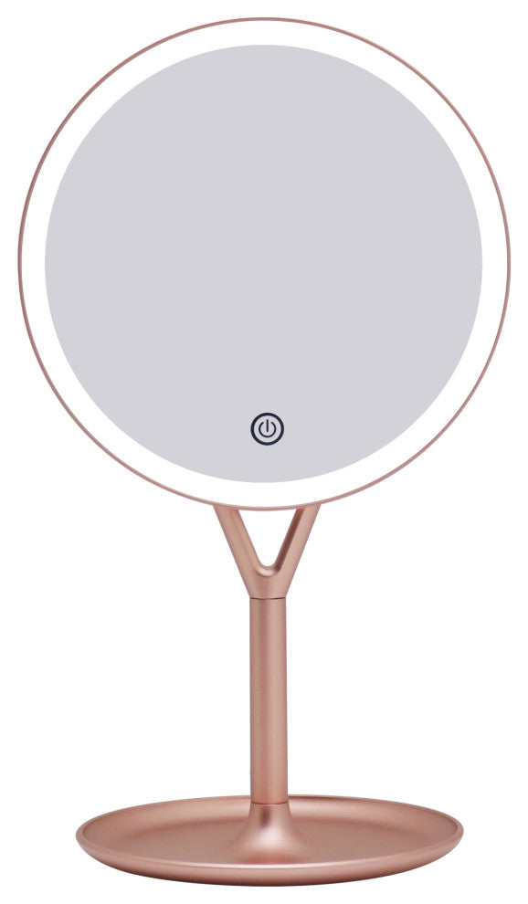 Clarity LED Makeup Mirror with Touch Sensor, Rose Gold