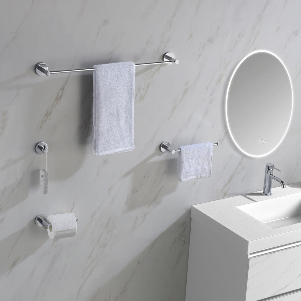 Circular 4 Piece Hardware Set, Chrome