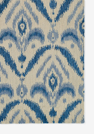 Momeni Leiden Hand Tufted Wool Blue Area Rug 5' X 8'