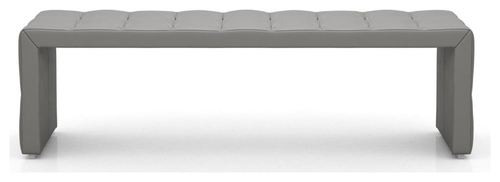 Broad Bench, Warm Gray Leather, Warm Gray Leather