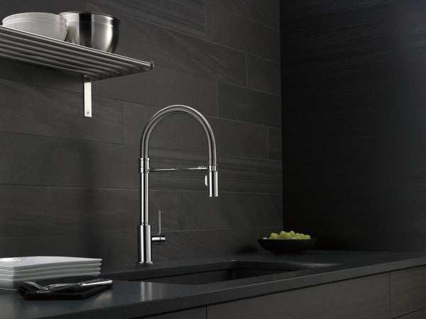 Delta Trinsic Pull-Down Spring Spout Kitchen Faucet, Touch2O Technology, Chrome