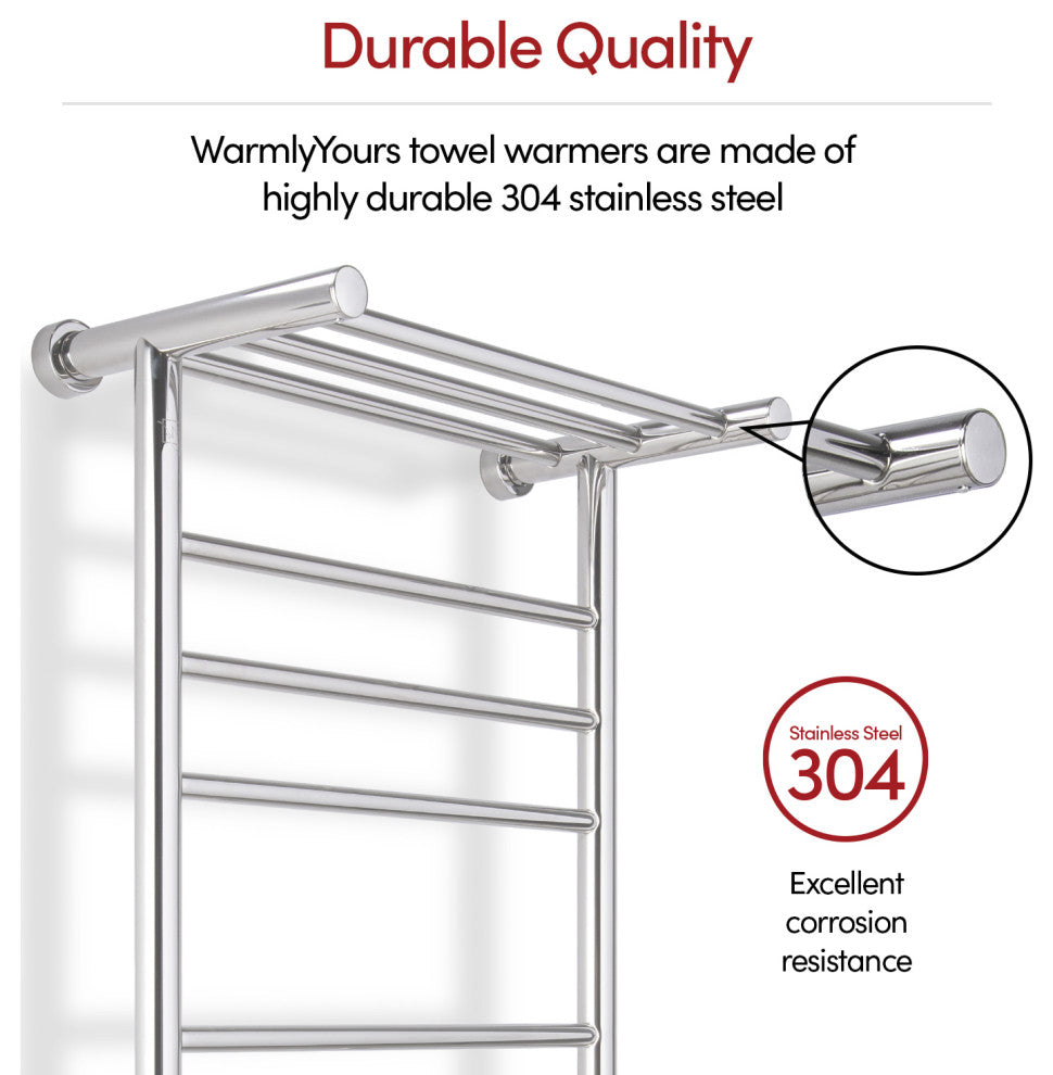8 Bars Summit Towel Warmer, Dual Connection, Polished