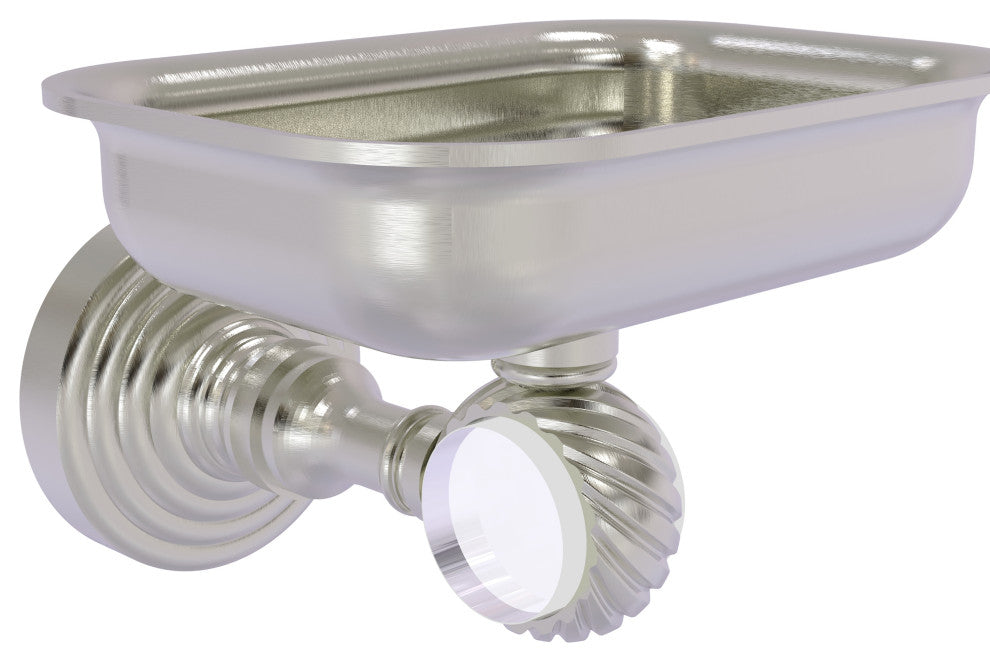 Pacific Grove Wall-Mount Soap Dish Holder with Twist Accents, Satin Nickel