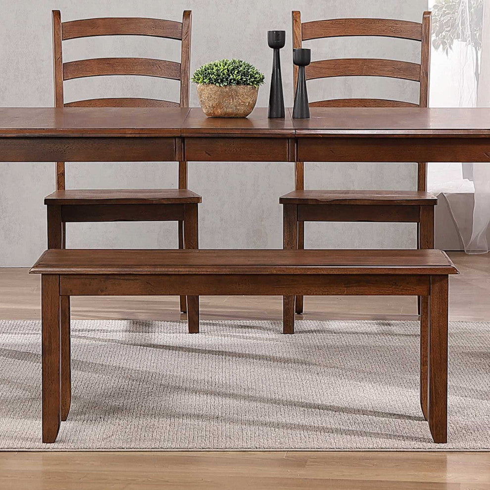 Sunset Trading Simply Brook 42" Dining Bench, Amish Brown, Solid Wood