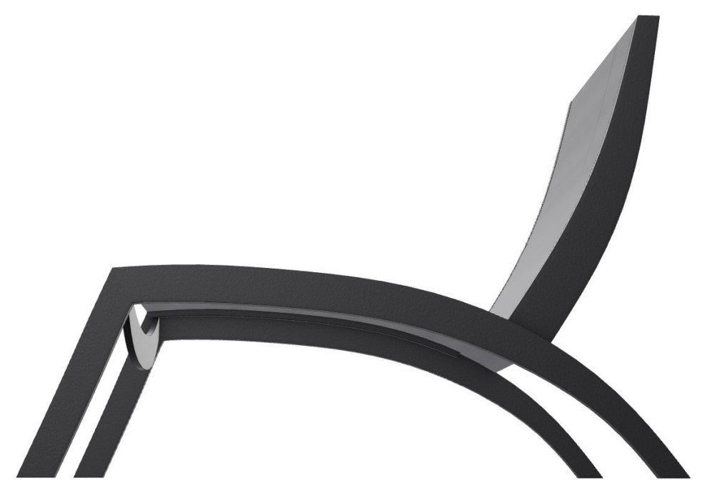 Dune Sling Stackable Outdoor Hydro-Lounge Chaise, Augustine Pewter/Black