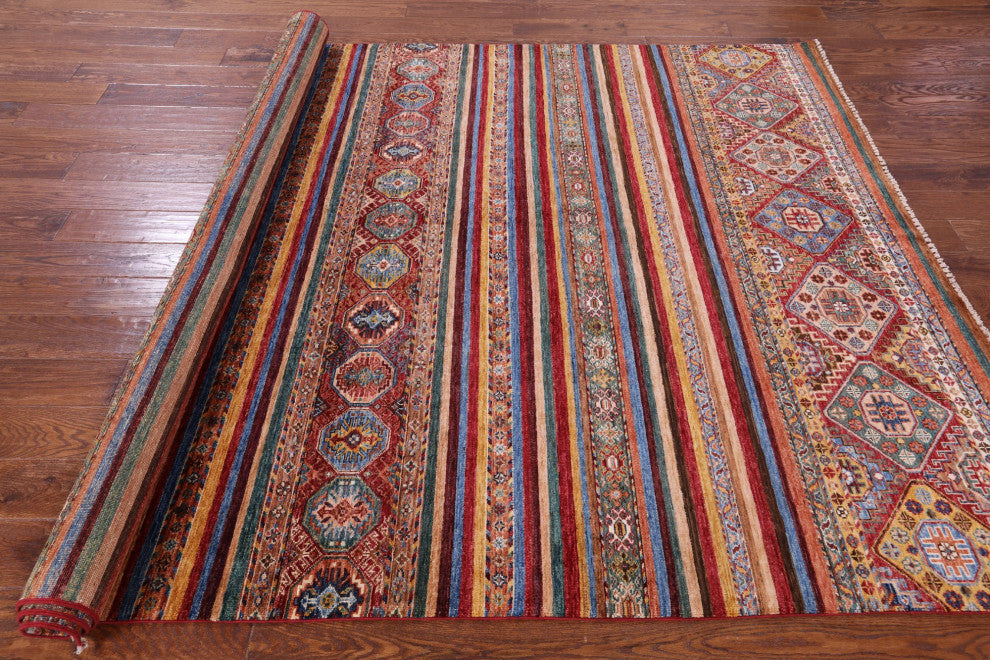 6' 7" X 9' 5" Khorjin Super Kazak Hand Knotted Wool Rug Q10734