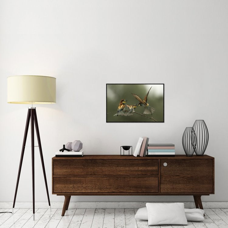 "The Fight For The Female" Framed Canvas Giclee by Alberto Carati, 31x21"