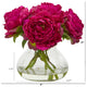 Peony Artificial Arrangement, Glass Vase