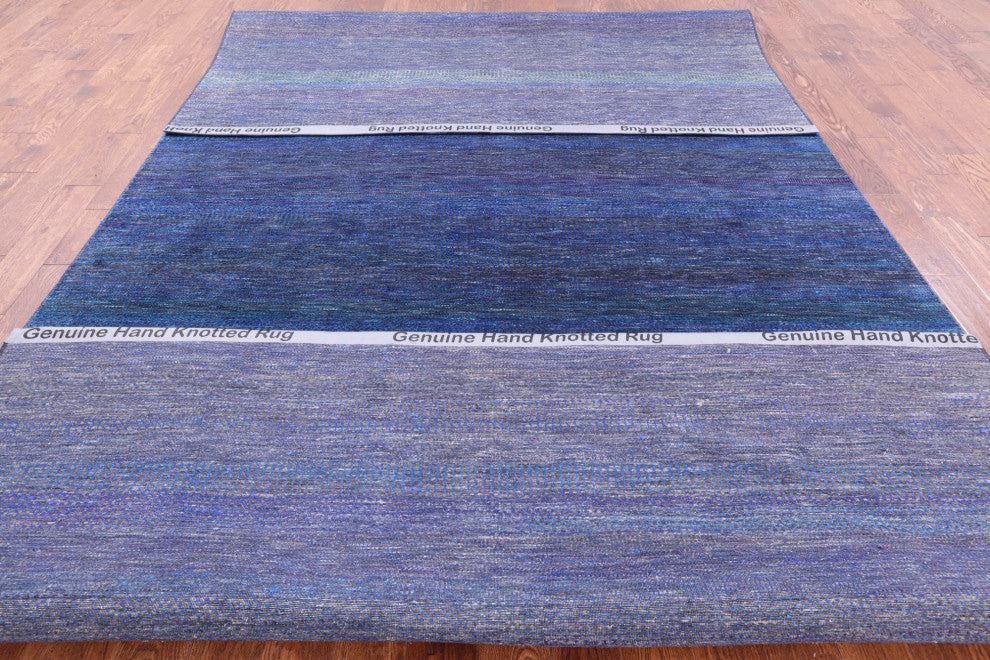 8' 0" X 16' 2" Wool and Silk Hand-Knotted Super Savannah Gabbeh Rug Q6097