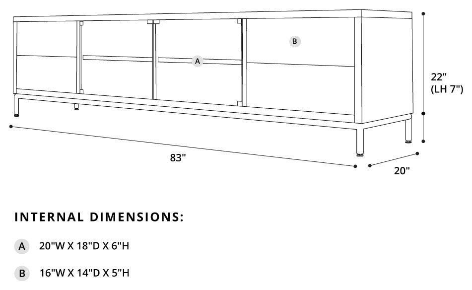Lenox Media Cabinet, Glossy Dark Gull Gray