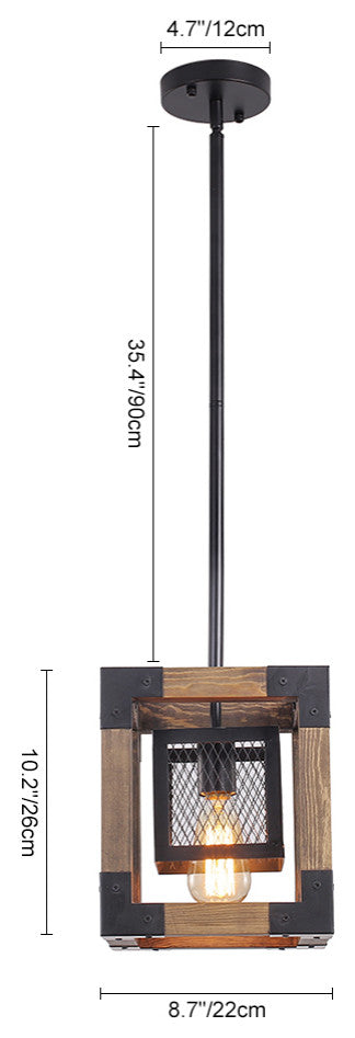 Single Square Farmhouse Pendant Light