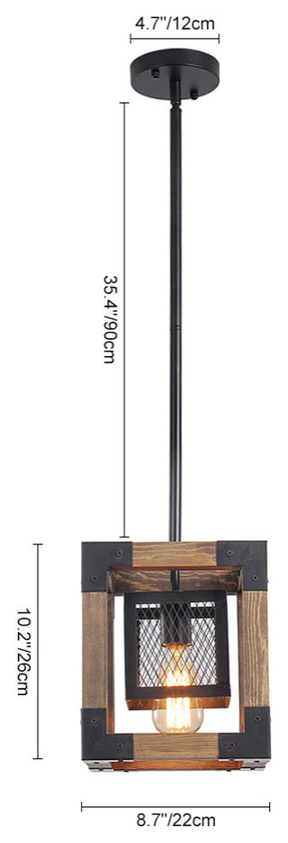 Single Square Farmhouse Pendant Light