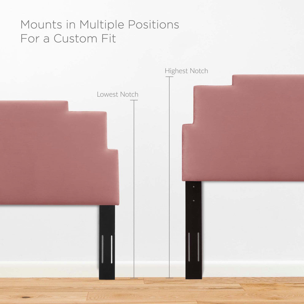 Platform Bed Frame, King Size, Velvet, Pink, Modern Contemporary, Bedroom Master