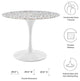 40" Dining Table, Round, White, Wood, Metal, Modern, Bistro Hospitality