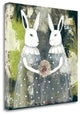 "Rabbits And A Flower" By Sarah Ogren, Giclee Print on Gallery Wrap Canvas