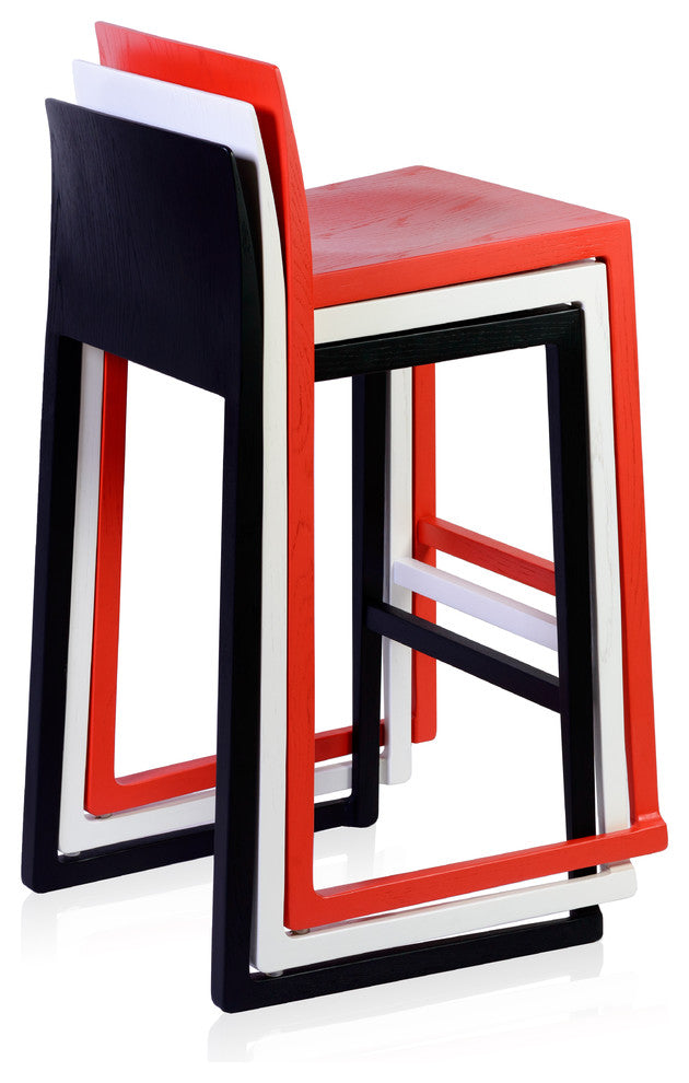 Hanna Counter Stool, 25.5" Seat Height, Red
