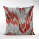 Plutus Velvet Glamour Red, Gray Handmade Luxury Pillow, 18"x18"