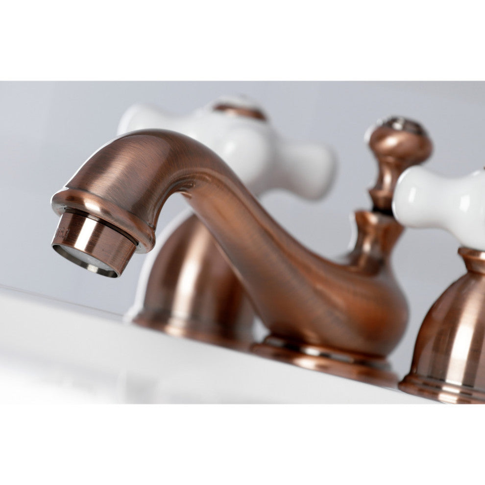 Kingston Brass KS395PXAC Widespread Bathroom Faucet, Antique Copper