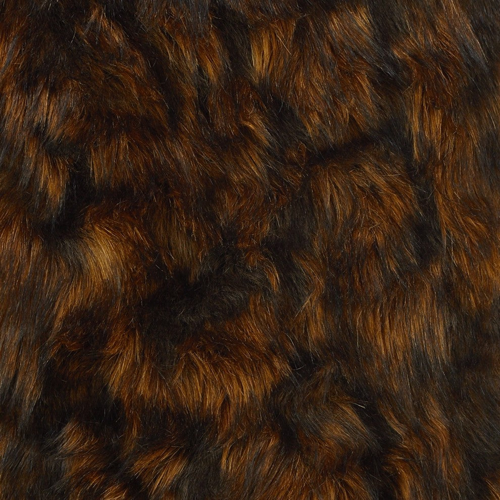 Premium Faux Fur American Bear Skin Area Rug Soft Plush Realistic Brown Shag, 5'
