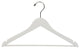 White Rubberized Wooden Suit Hanger With Bar, Box of 25
