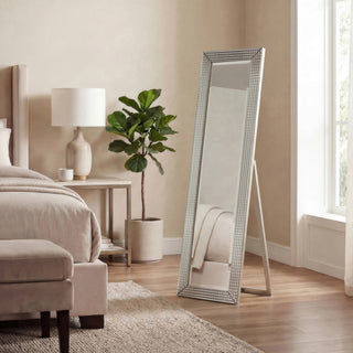 Bling Beveled Cheval Mirror, Full-Length Mirror, Floor Mirror, 64"x18"